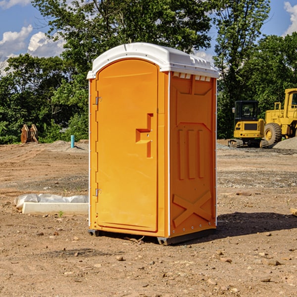 can i customize the exterior of the portable restrooms with my event logo or branding in Falkville